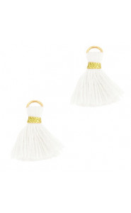 Ibiza style Tassel 1.5cm Gold-white